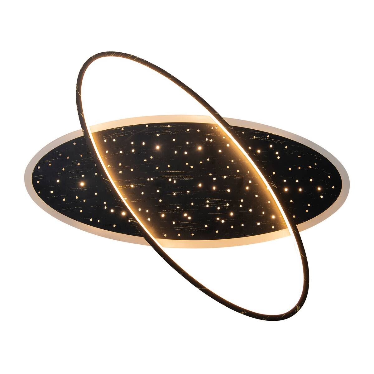 Näve Leuchten LED-Deckenleuchte schwarz Kunststoff Metall B/H/T: ca. 60x6,5x47 cm