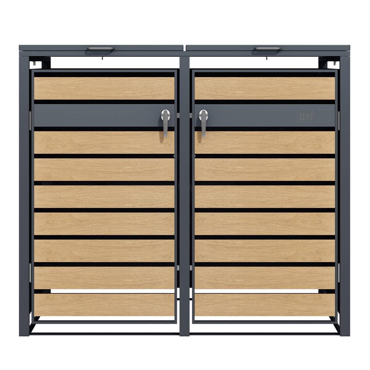 AXI Outdoor Living Mülltonnenbox Lucas braun B/H/L: ca. 80x116x132 cm