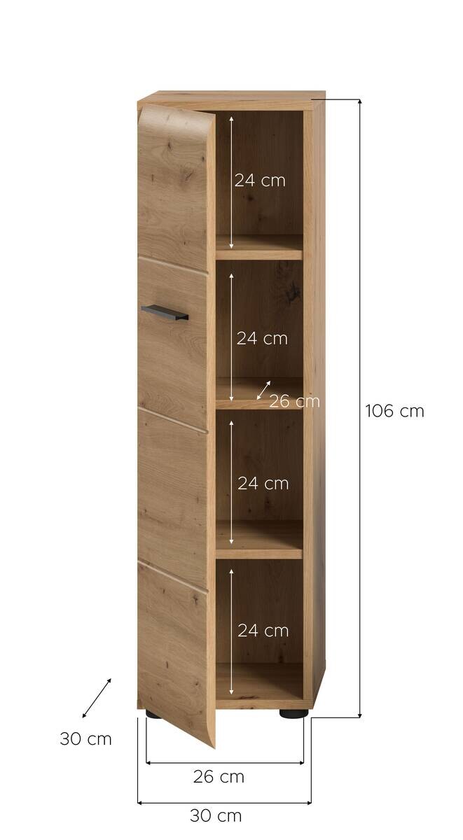 Stauraumelement Ice Artisan Oak Nachbildung B/H/T: ca. 30x106x30 cm