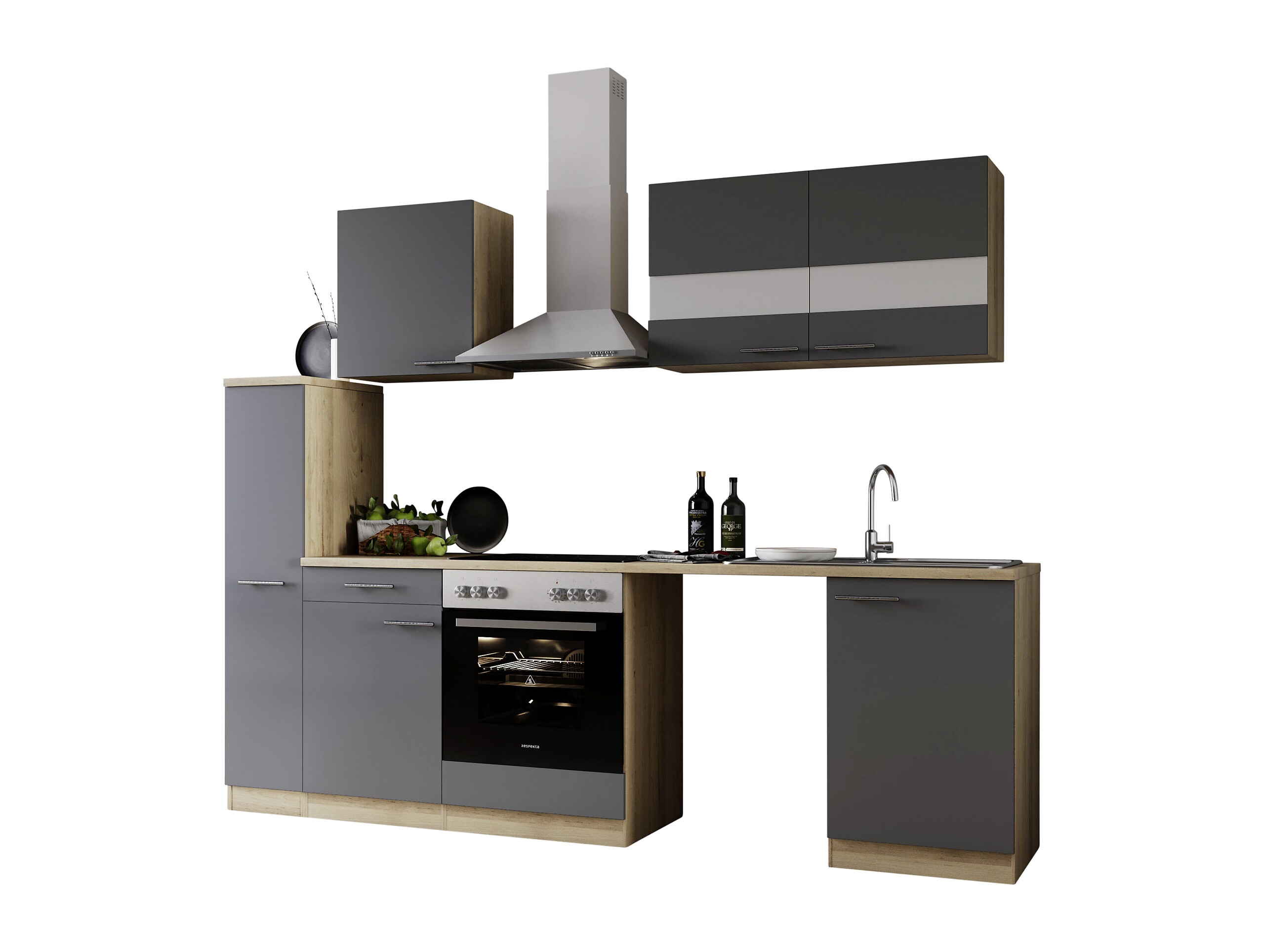 Respekta Küchenblock Merle grau B/H/T: ca. 250x200x60 cm