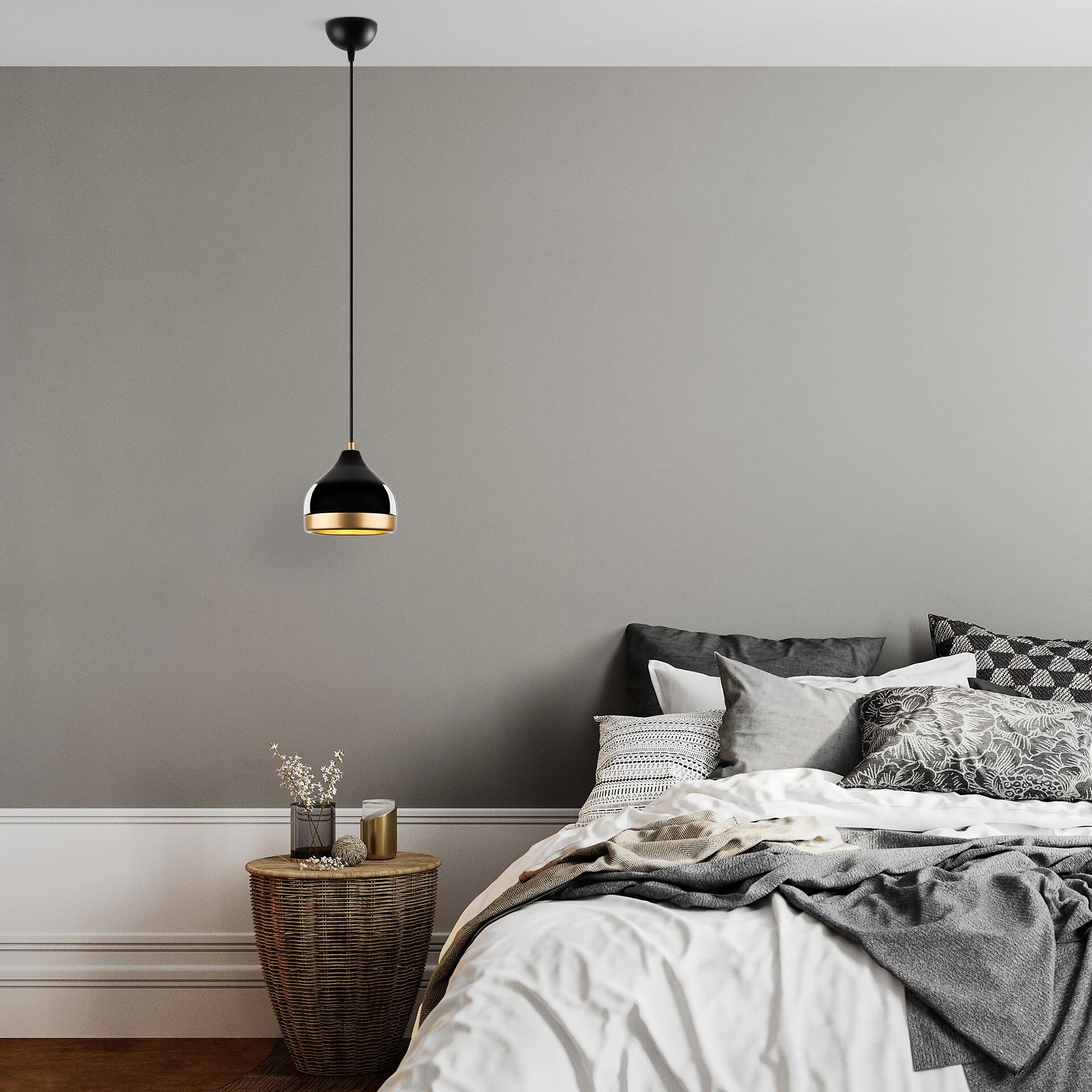 Opviq Pendelleuchte Yldo schwarz B/H/T/L/D: ca. 17x112x17x17x17 cm E27 1 Brennstellen