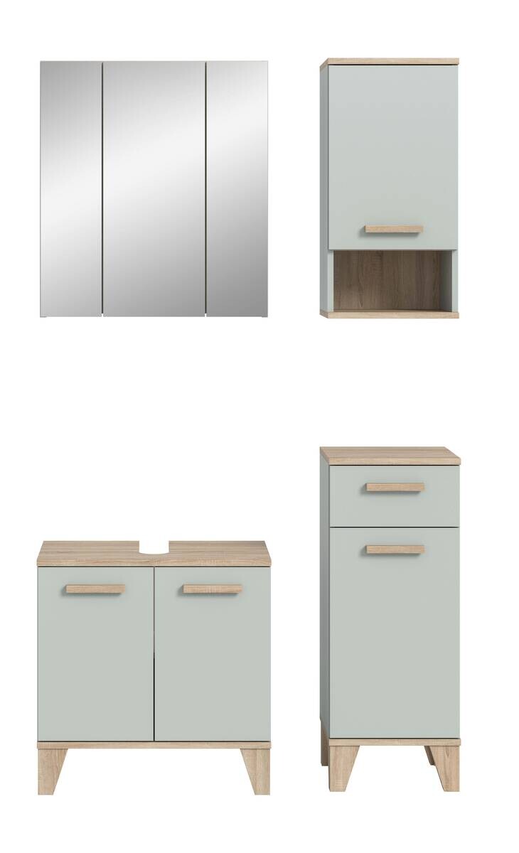 Badezimmer-Set STAR hellgrün Eiche hell Nachbildung B/H/T: ca. 109x190x34 cm