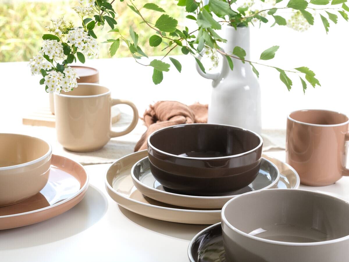 CreaTable Kombiservice Nordic Mocha Mousse braun Steinzeug 16 tlg.