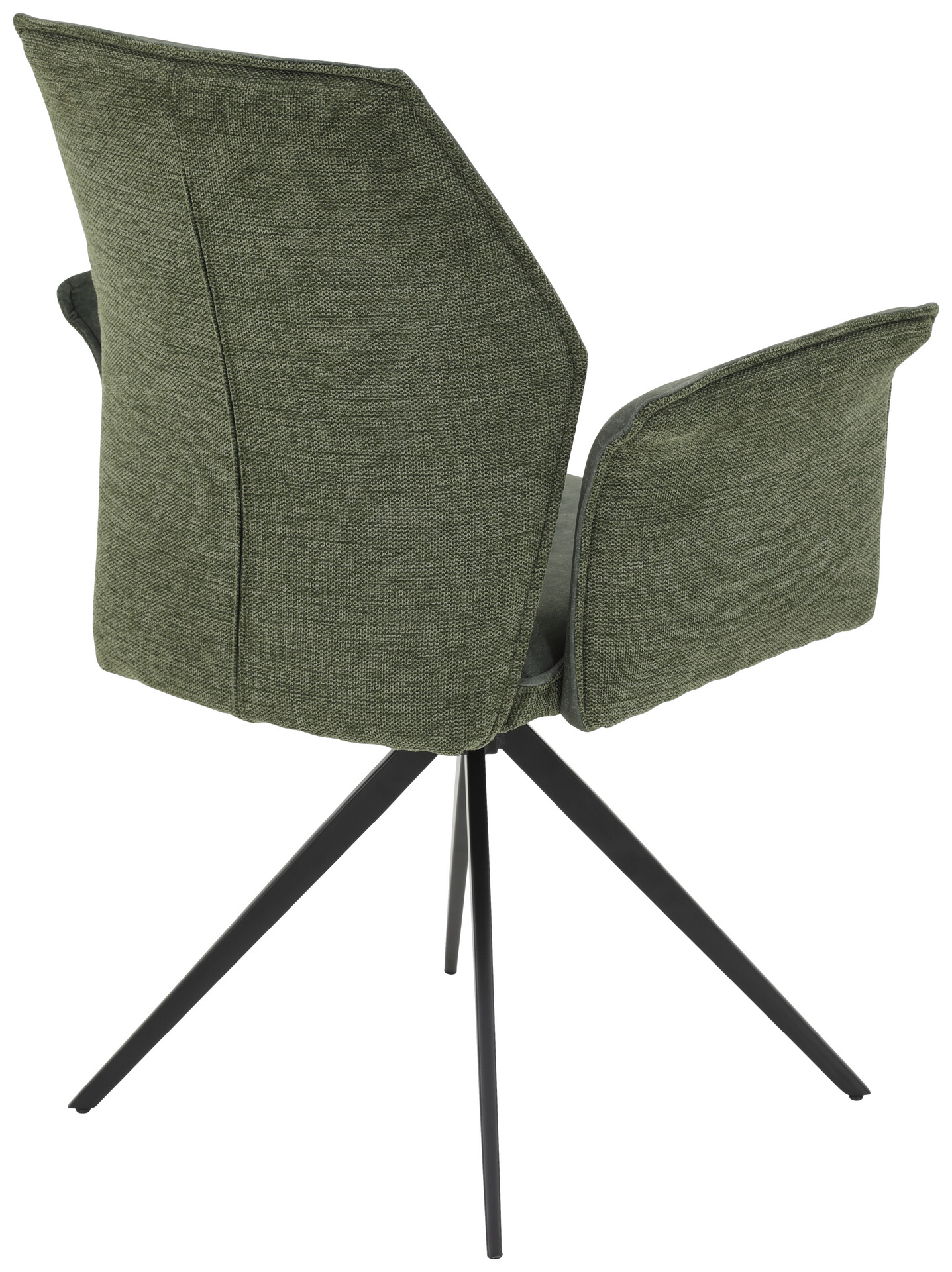 Armlehnstuhl 4er Set SUSANNE grün Vintage schwarz Webstoff Metall Microfaser B/H/T: ca. 65x92x64 cm