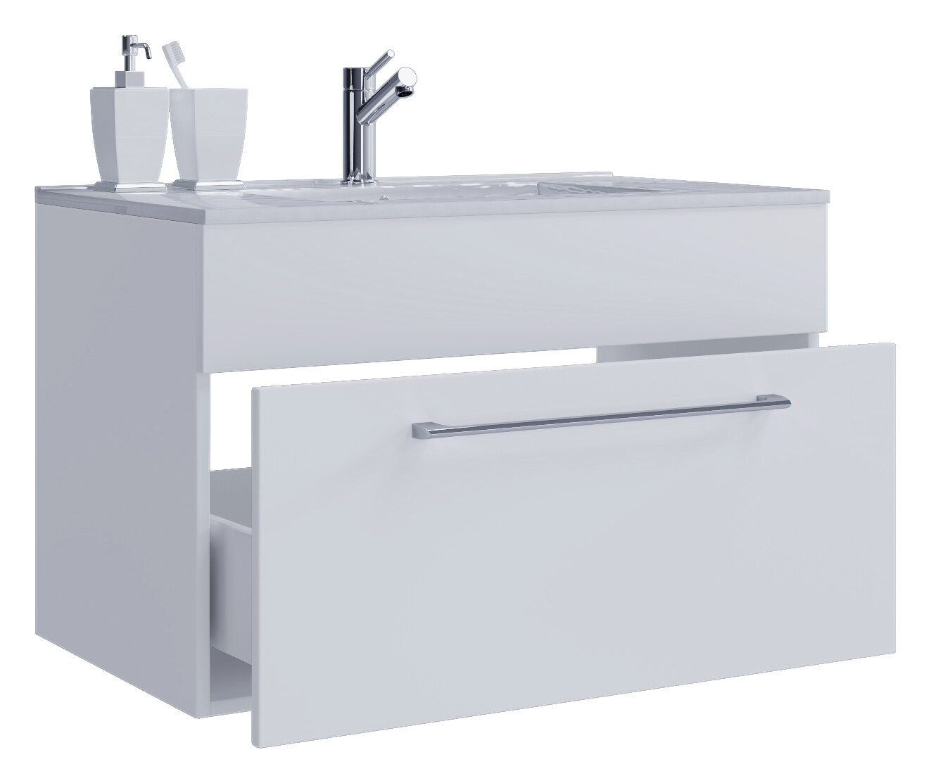 Badblock 2tlg-Badinos weiß weiß B/H/T: ca. 80x50x46 cm