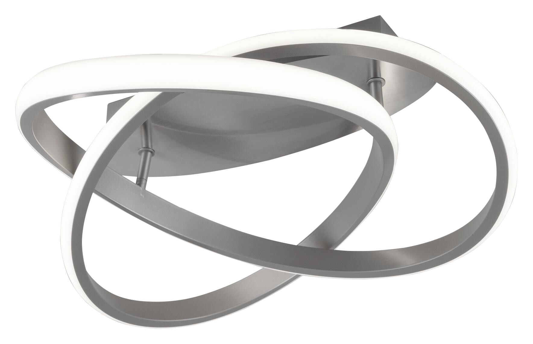 Reality Deckenleuchte Course nickel matt weiß Metall Kunststoff H/D: ca. 19x45 cm