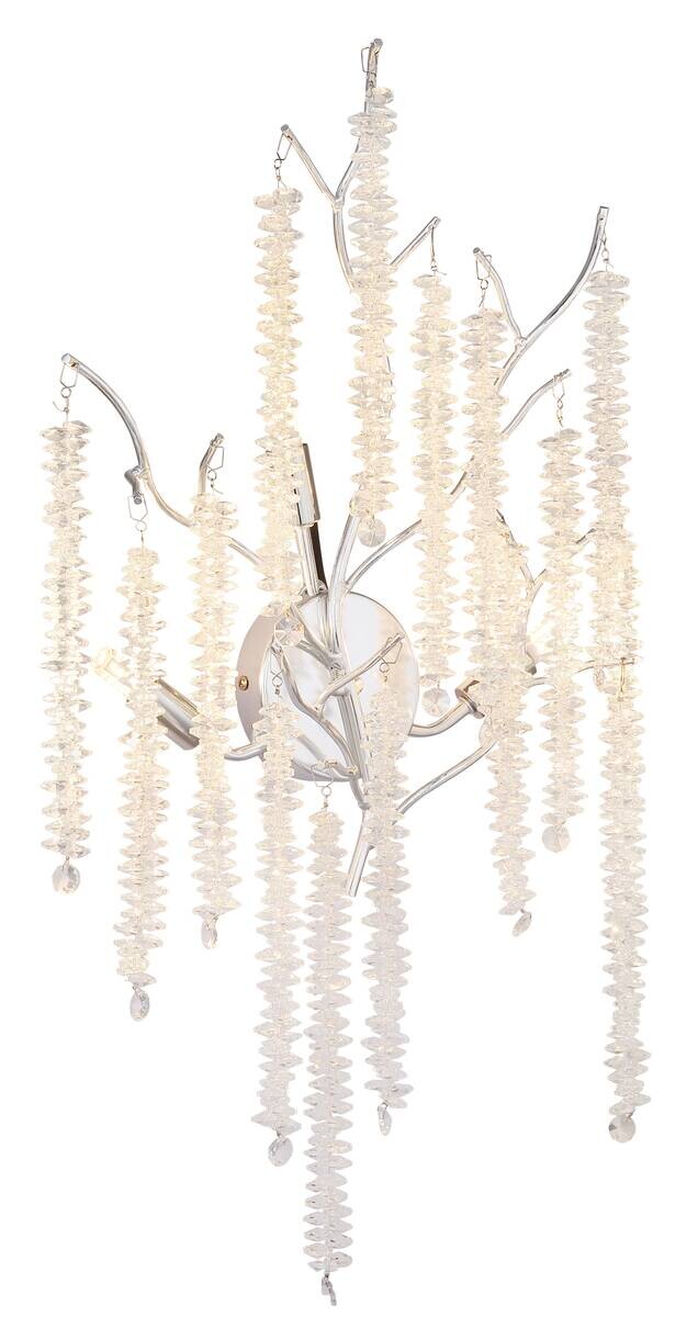 GLOBO Wandleuchte Chrom klar Metall Kunststoff B/H/L: ca. 40x25x40 cm