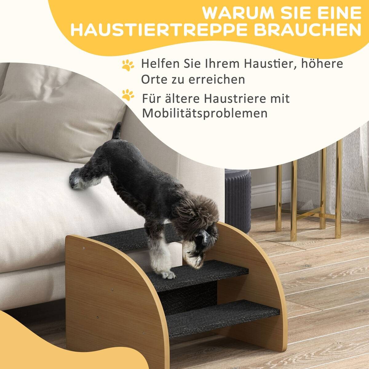 PawHut Hunde-Zubehör Eiche Spanplatte B/H/L: ca. 38,5x38,5x30 cm