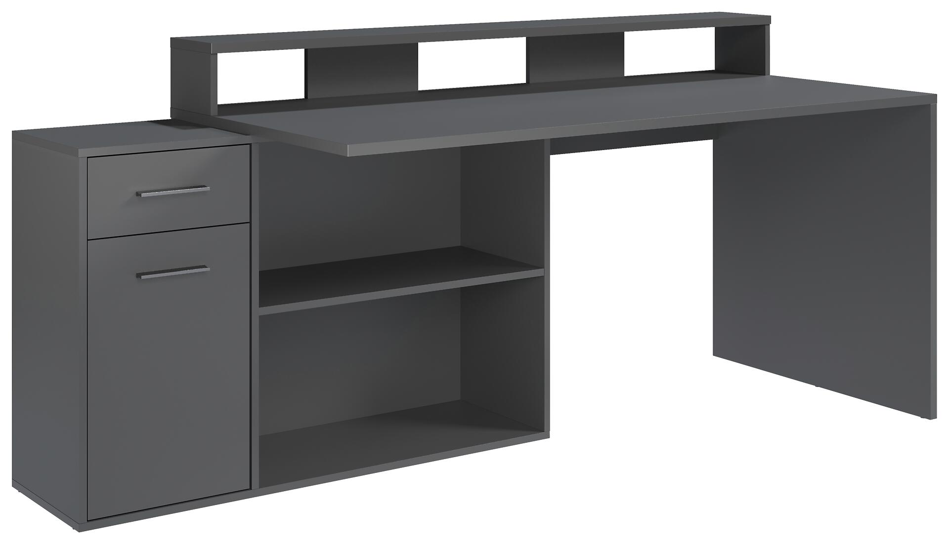 Schreibtisch Gamer anthrazit matt B/H/T: ca. 160x92x115 cm