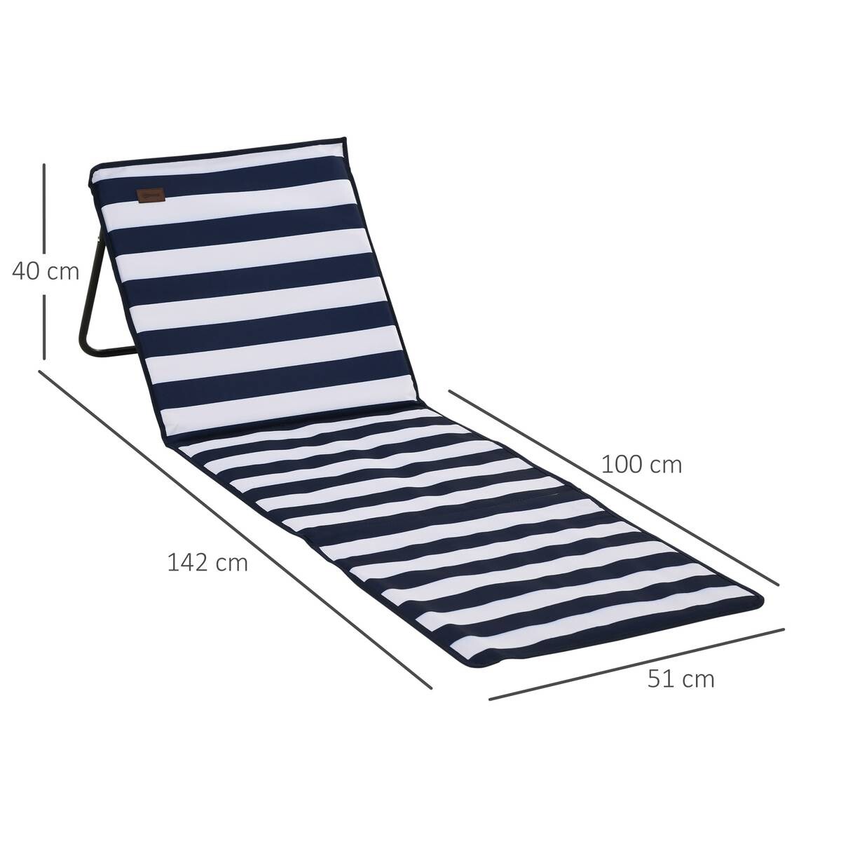 Outsunny Strandliegen blau Polyester B/H/L: ca. 51x40x142 cm