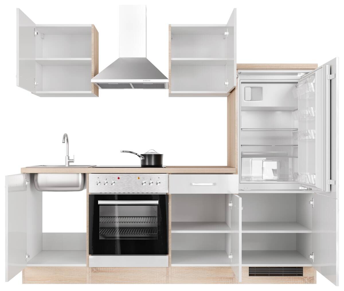 Küchenblock Valero weiß Hochglanz B/H/T: ca. 220x200x60 cm