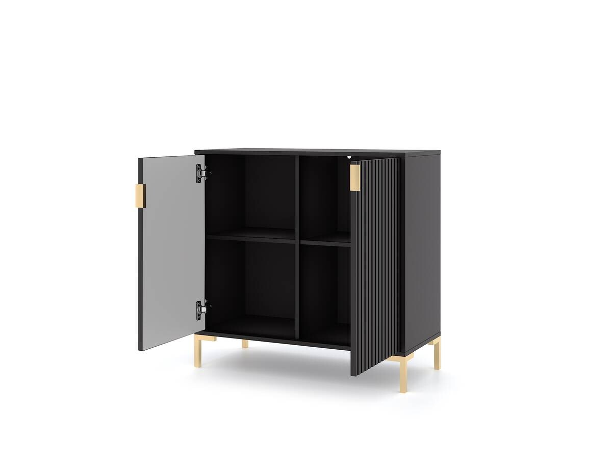 Kommode FLINN schwarz B/H/T: ca. 88,2x85,8x40 cm