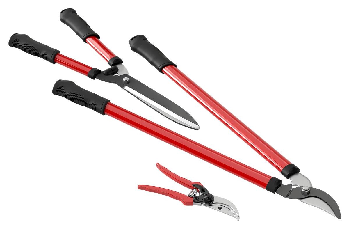 Outsunny Gartenwerkzeug-Set rot Kunststoff B/H/L: ca. 20x2,4x65 cm