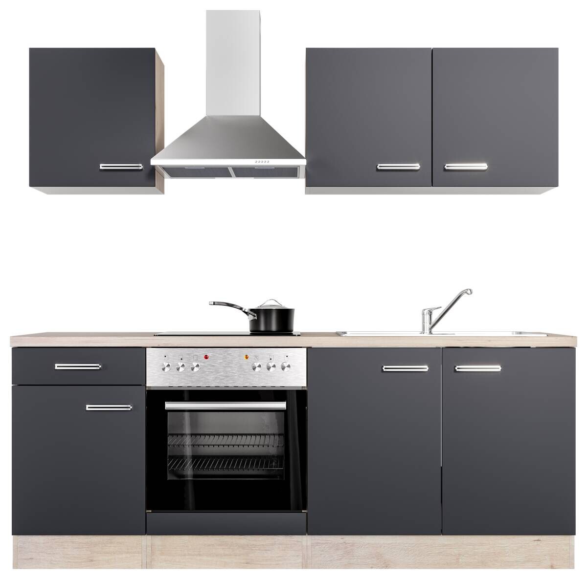 Küchenblock Elva anthrazit B/H/T: ca. 210x200x60 cm