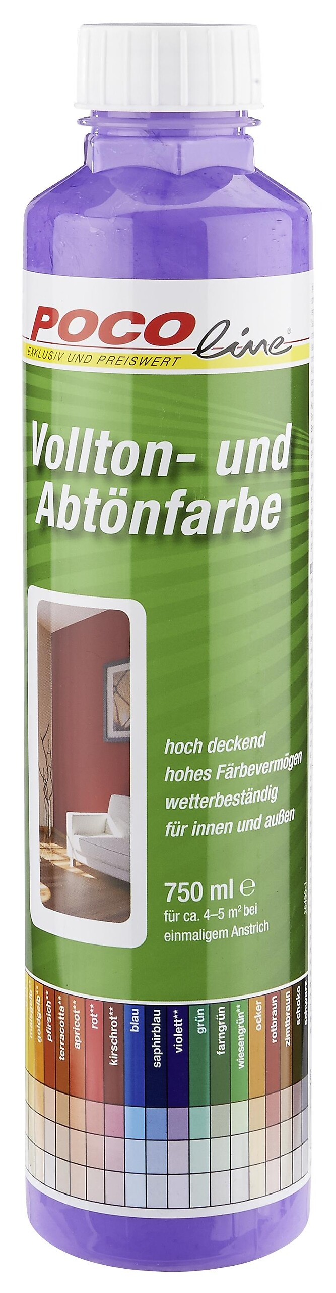 POCOline Vollton- und Abtönfarbe violett ca. 0,75 l