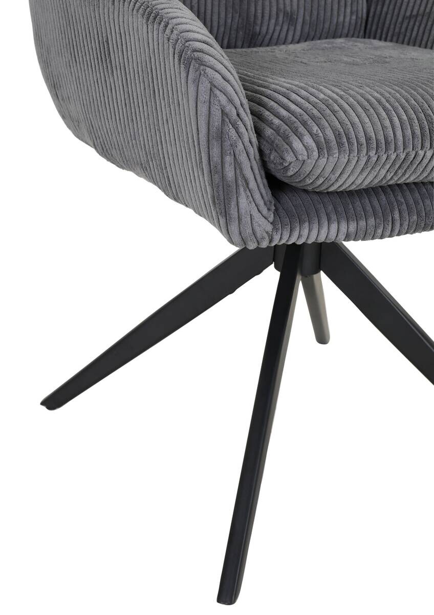 Drehstuhl Olmo anthrazit Kord B/H/T: ca. 60x89x69 cm