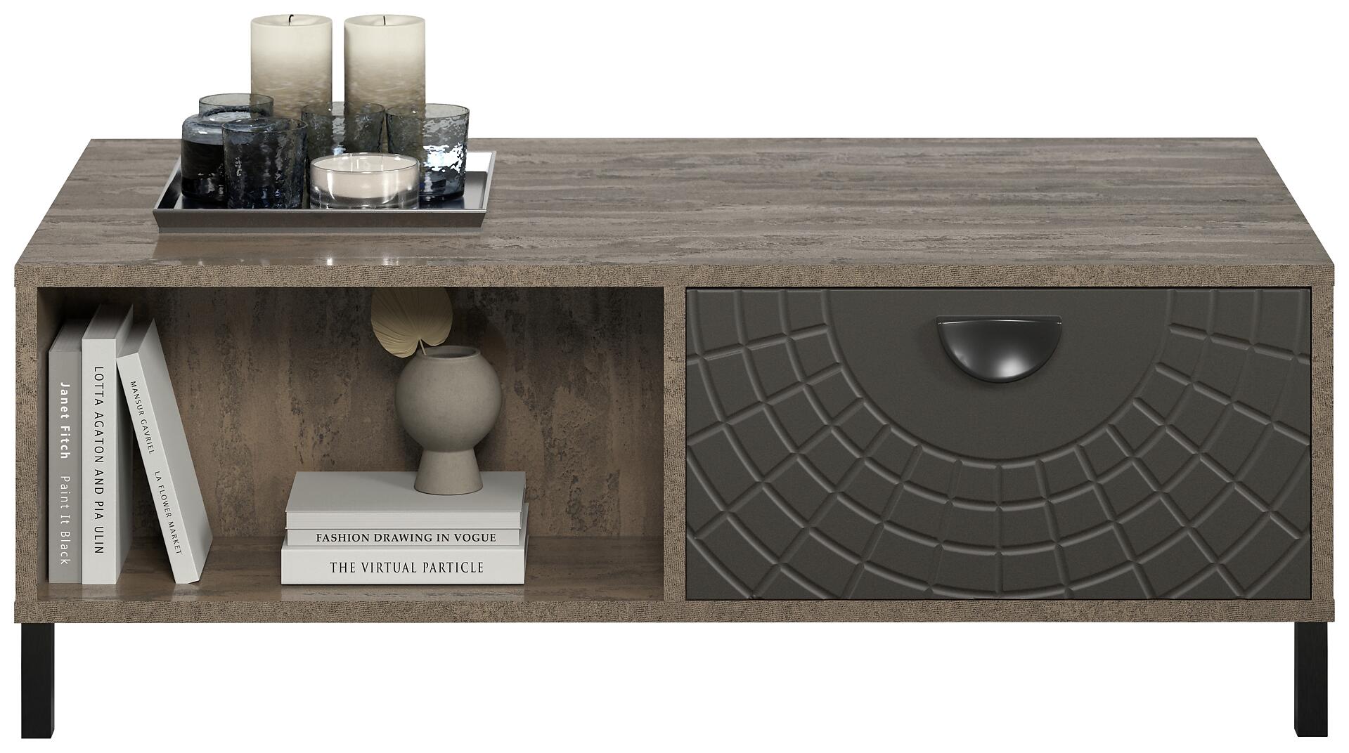 Couchtisch Fusion Eiche dunkel Nachbildung bronze Optik B/H/T: ca. 110x37x60 cm