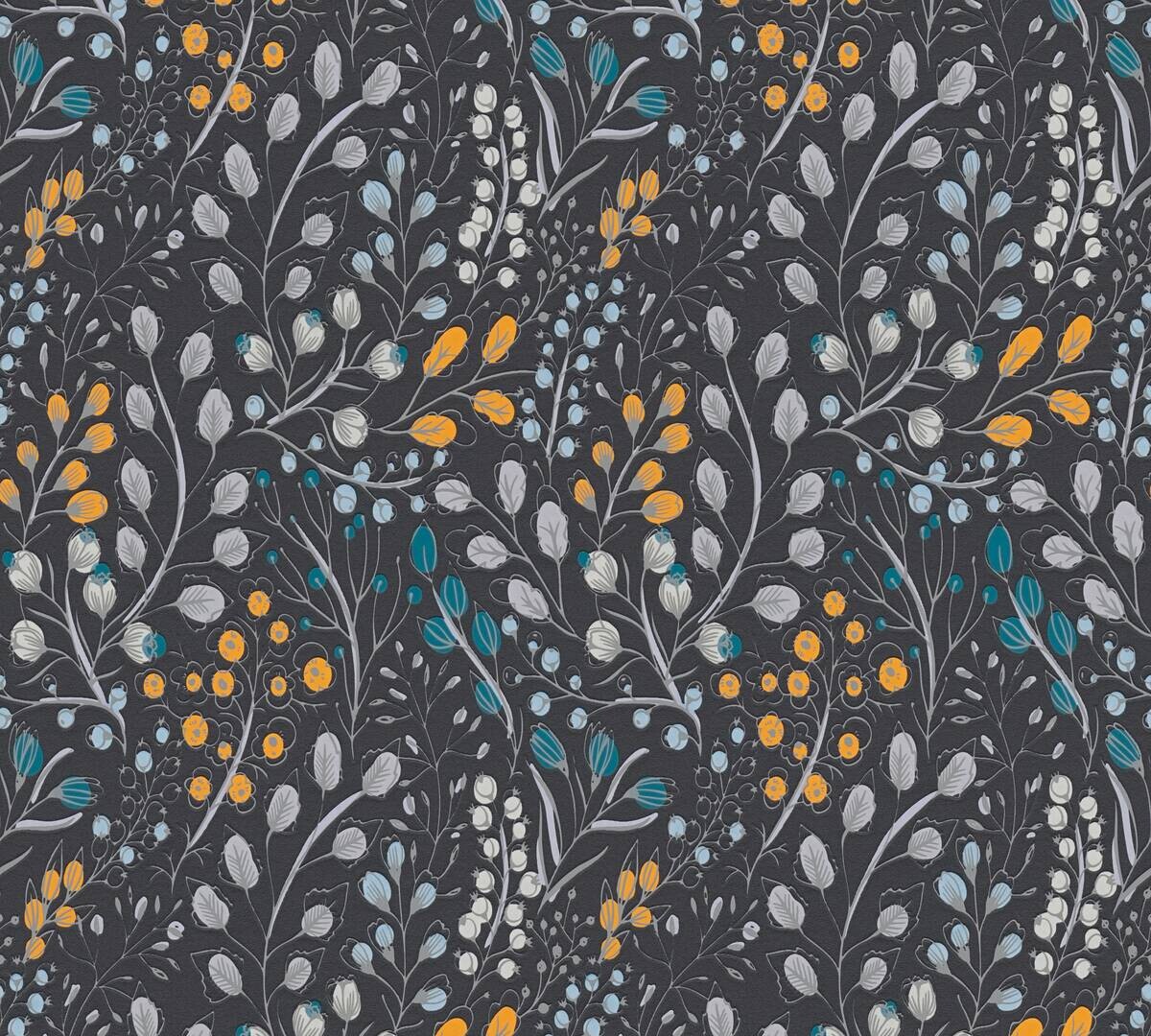 A.S.Creation Vliestapete Attractive 2 Floral schwarz B/L: ca. 53x1005 cm