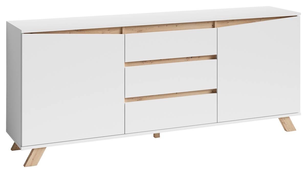 Sideboard VALENTIN weiß Eiche Nachbildung B/H/T: ca. 180x80x38 cm