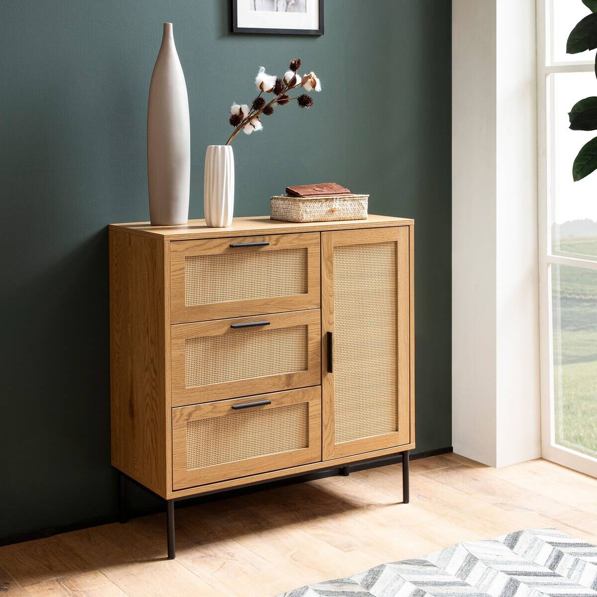 Sideboard natur Eiche Optik B/H/T: ca. 80x82x36 cm
