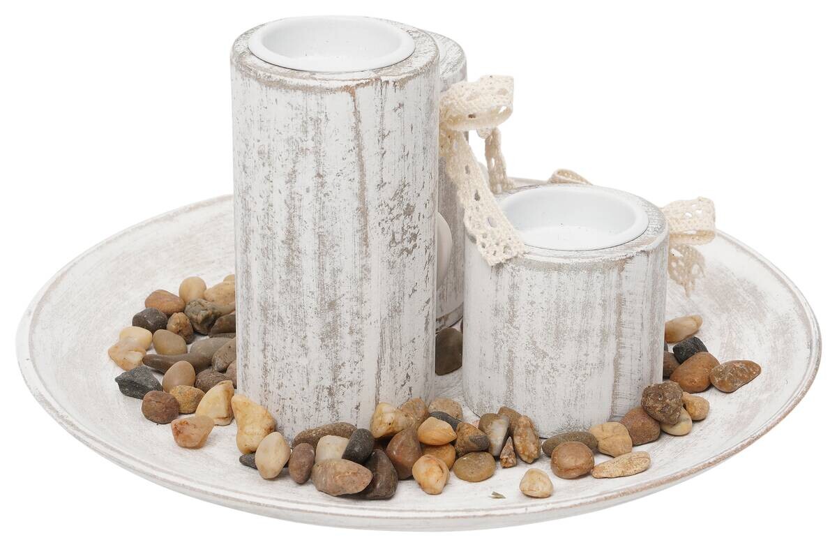 Teelichthalterset natur Holz