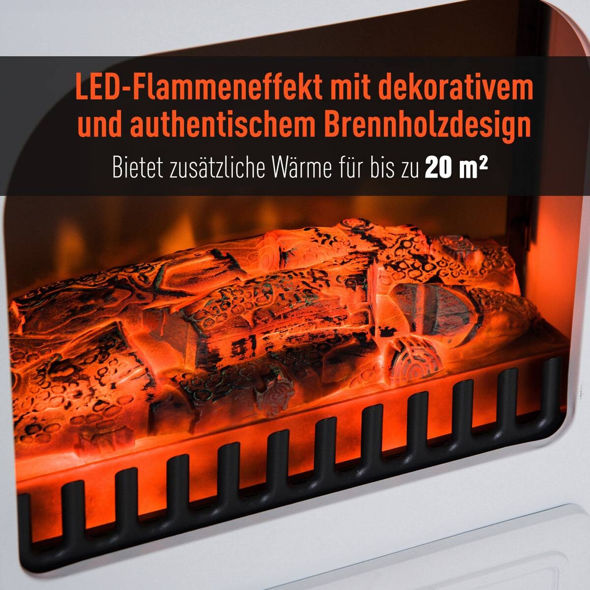 HOMCOM Elektrischer-Kamin MH820-039 schwarz Glas Metall B/H/T: ca. 42x55x28 cm ca. 1850 W