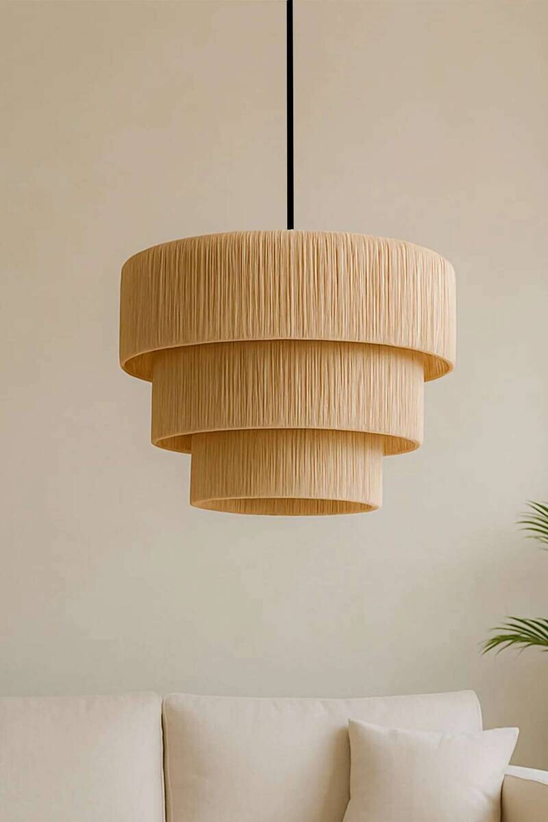 Opviq Pendelleuchte creme Kunststoff B/T/L: ca. 40x40x40 cm E27 1 Brennstellen