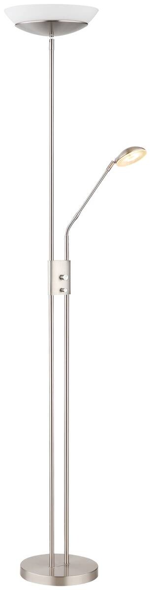 GLOBO Deckenfluter nickel matt Metall Kunststoff Glas B/H/D: ca. 57x180x29 cm