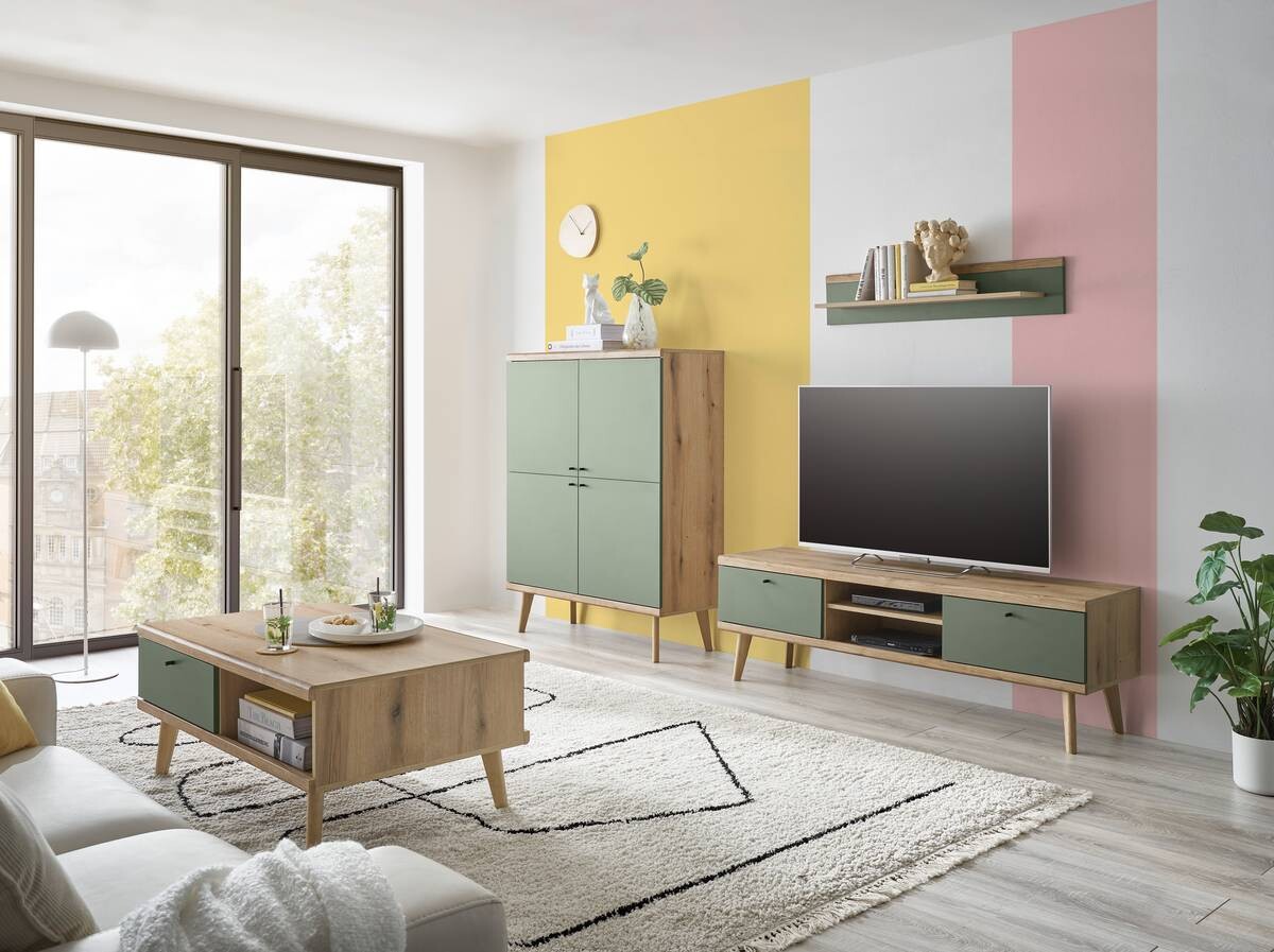 Couchtisch Alva Eiche Evoke Coast Nachbildung salbei B/H/T: ca. 107x46x67 cm