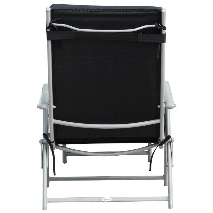 Outsunny Sonnenliege schwarz Metall B/H/L: ca. 64x101x180 cm