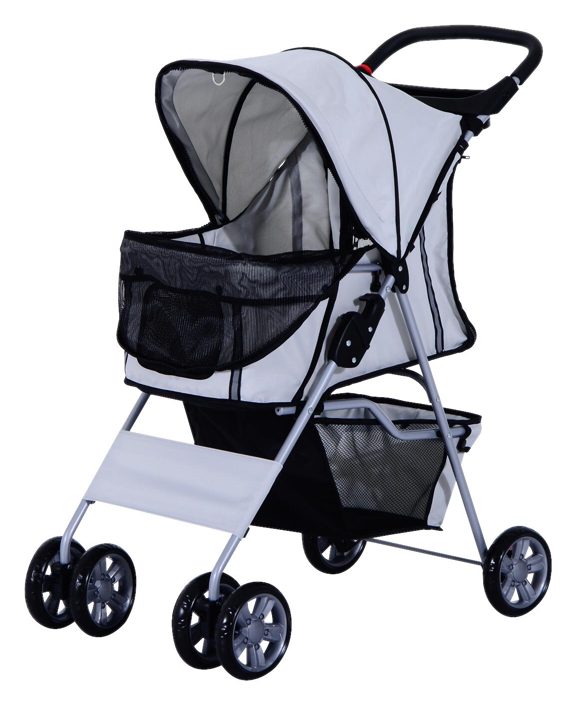 PawHut Hundewagen grau Polyester-Mischgewebe B/H/L: ca. 36x52x55 cm