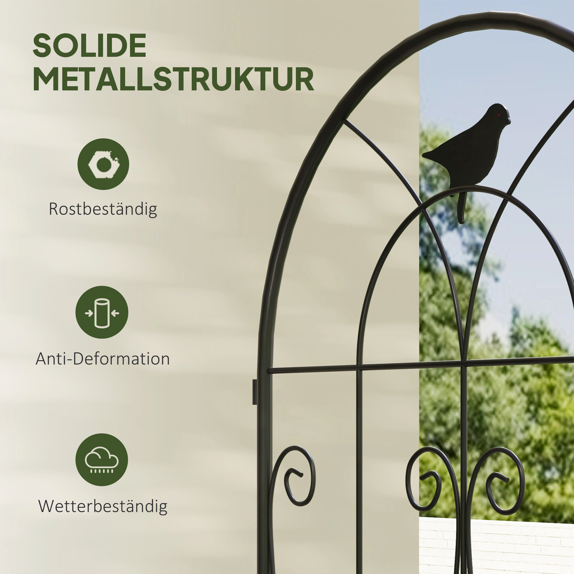 Outsunny Rankgitter 2er Set schwarz B/H/L: ca. 1,3x120x50 cm