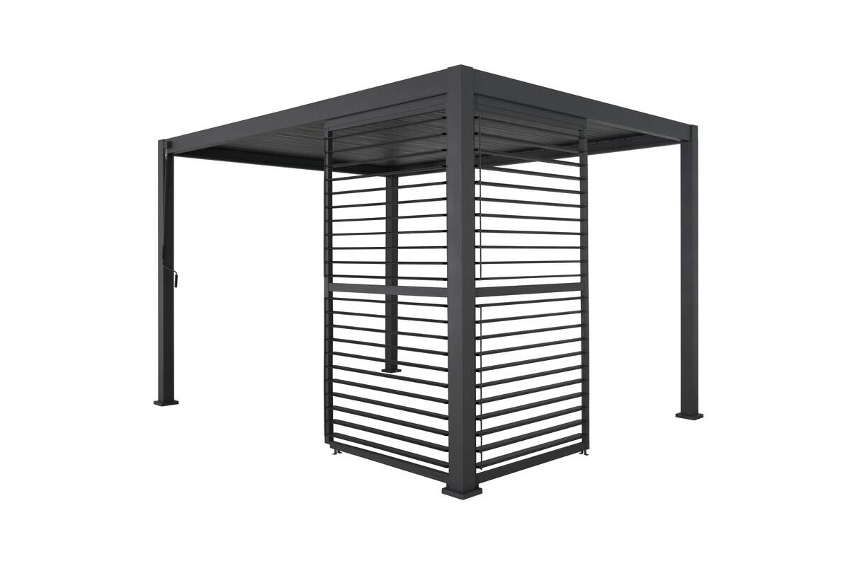 Mirador Lamellenwand für Pergola Deluxe Plus anthrazit Aluminium B/H/L: ca. 123,5x238,65x7 cm