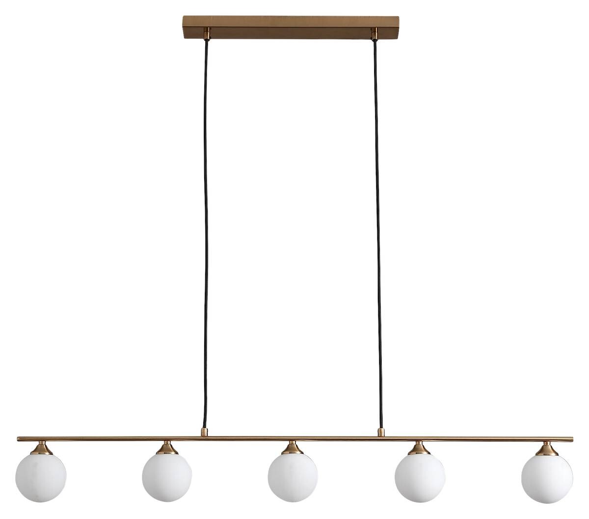 Housenordic Pendelleuchte 6406290 messing weiß Stahl Glas B/T: ca. 110x10 cm 5.0 Brennstellen