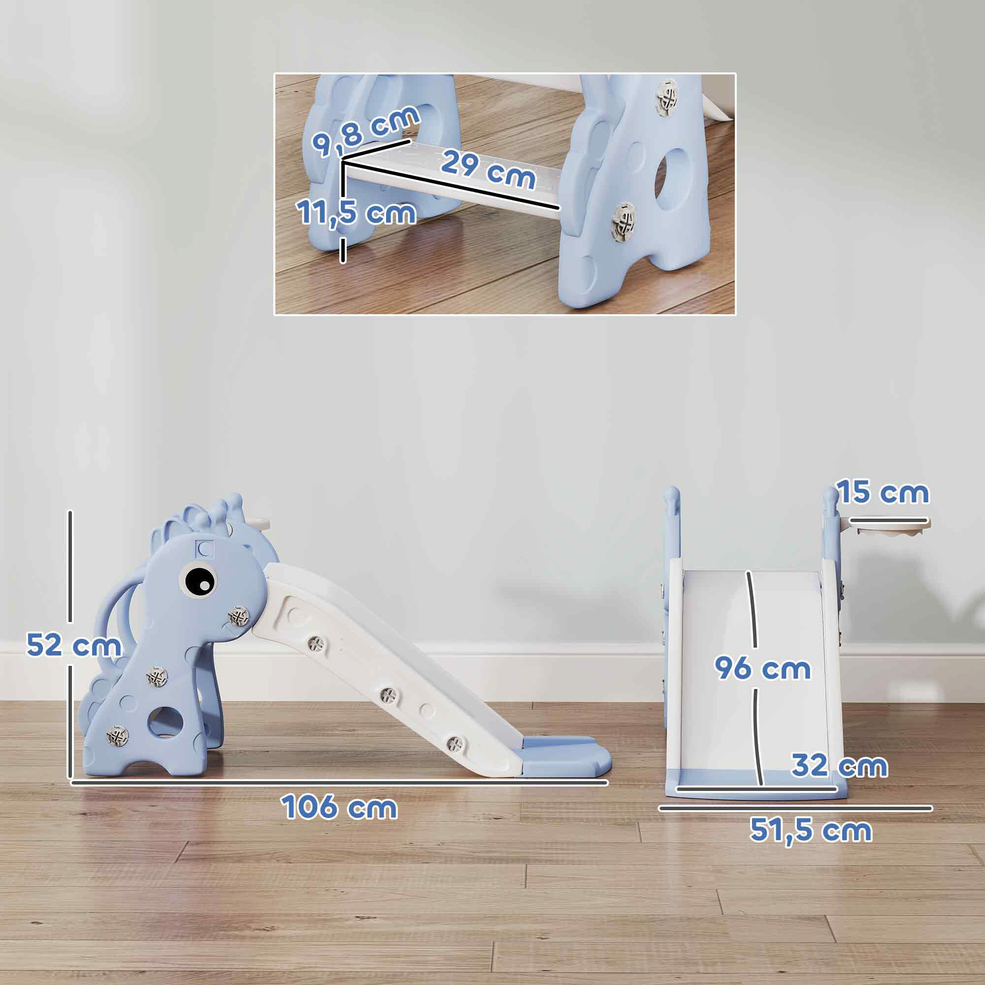 AIYAPLAY Kinderrutsche blau B/H/L: ca. 51,5x52x106 cm