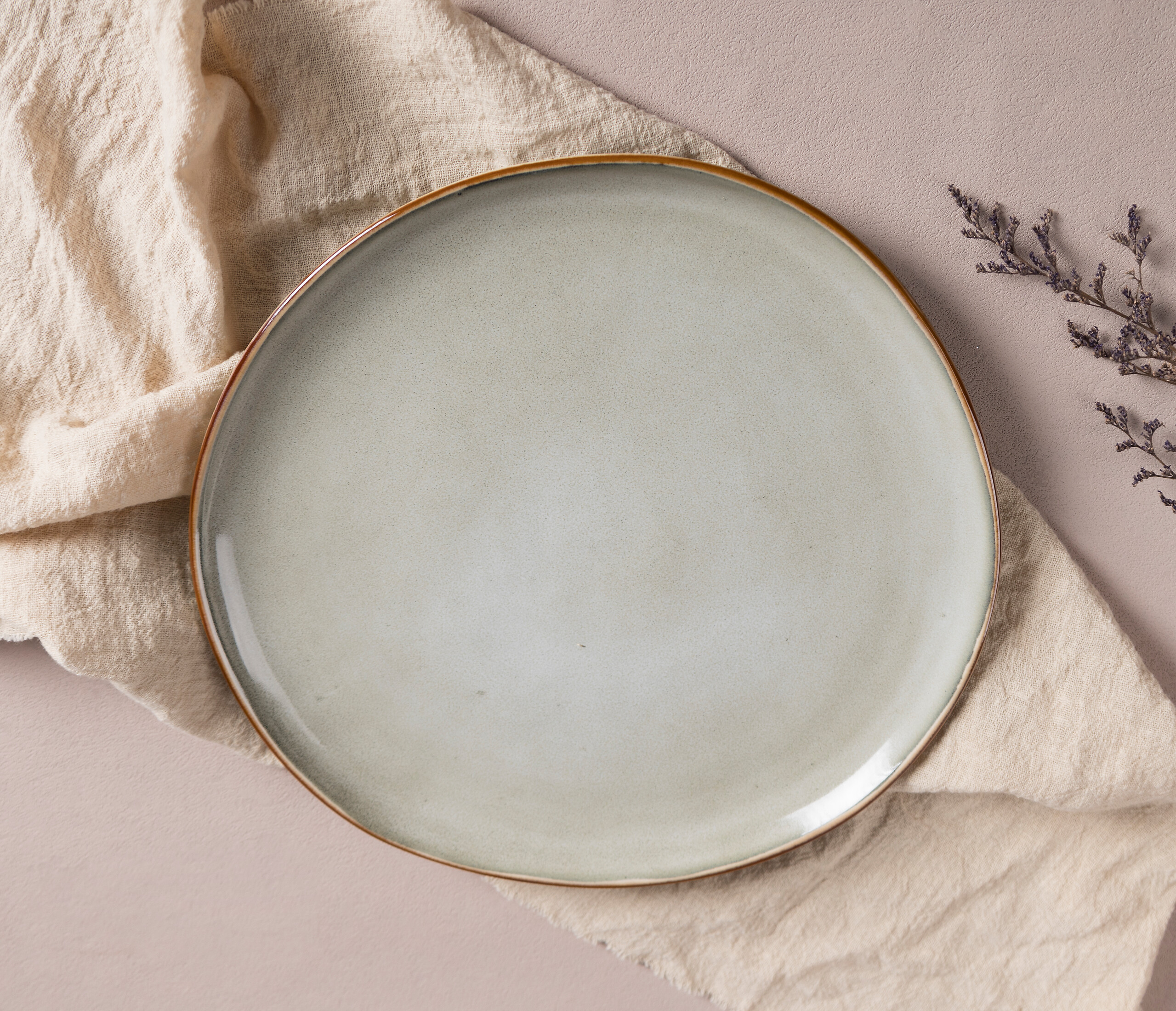 Essteller beige Steinzeug D: ca. 26,6 cm