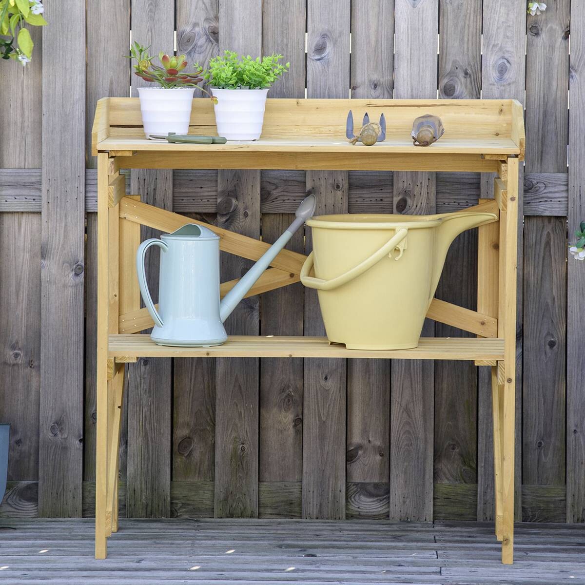 Outsunny Pflanztisch natur B/H/T: ca. 40x84x80 cm ca. 40 kg