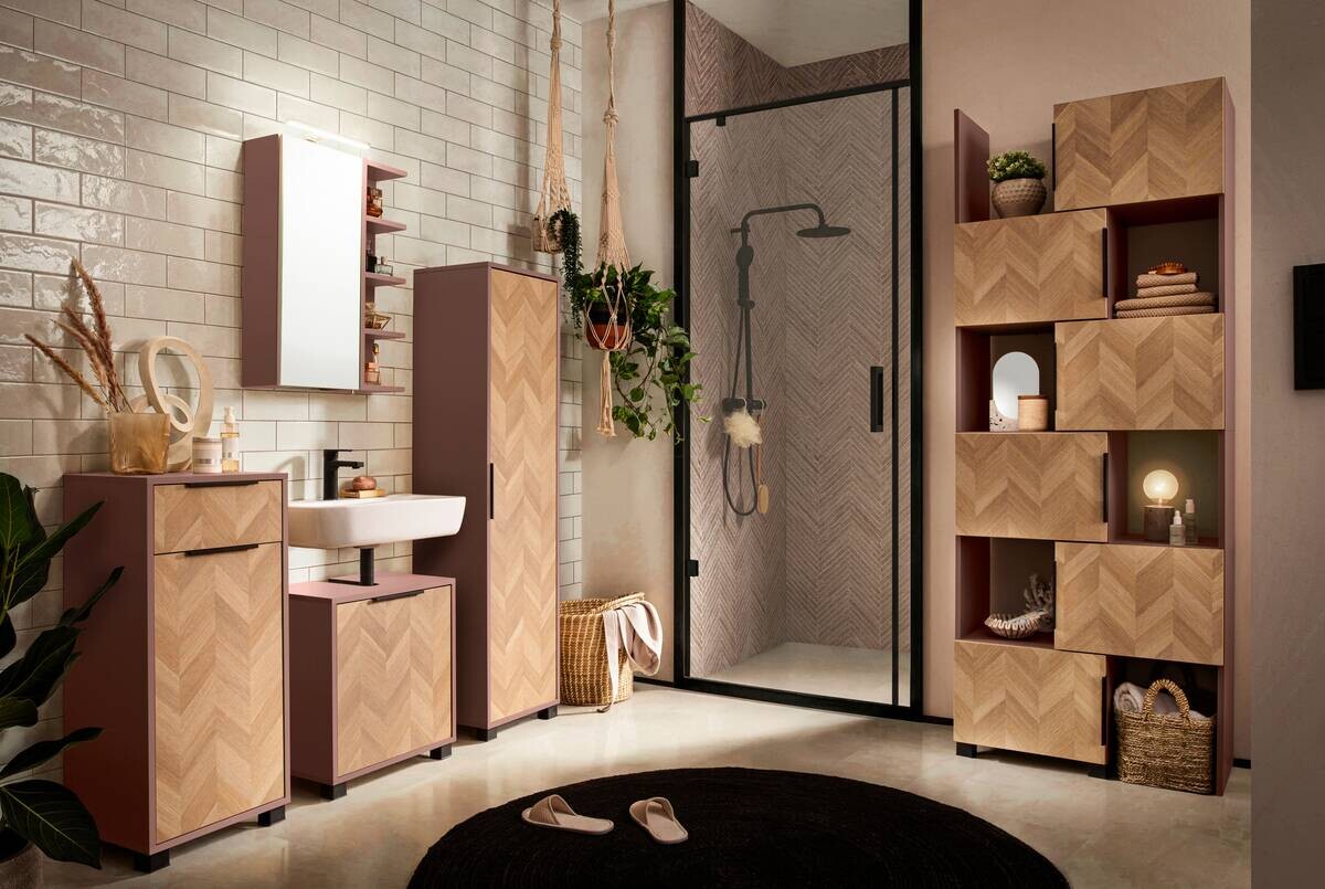 Hochschrank Piazza mauve B/H/T: ca. 40,3x157,8x33,05 cm