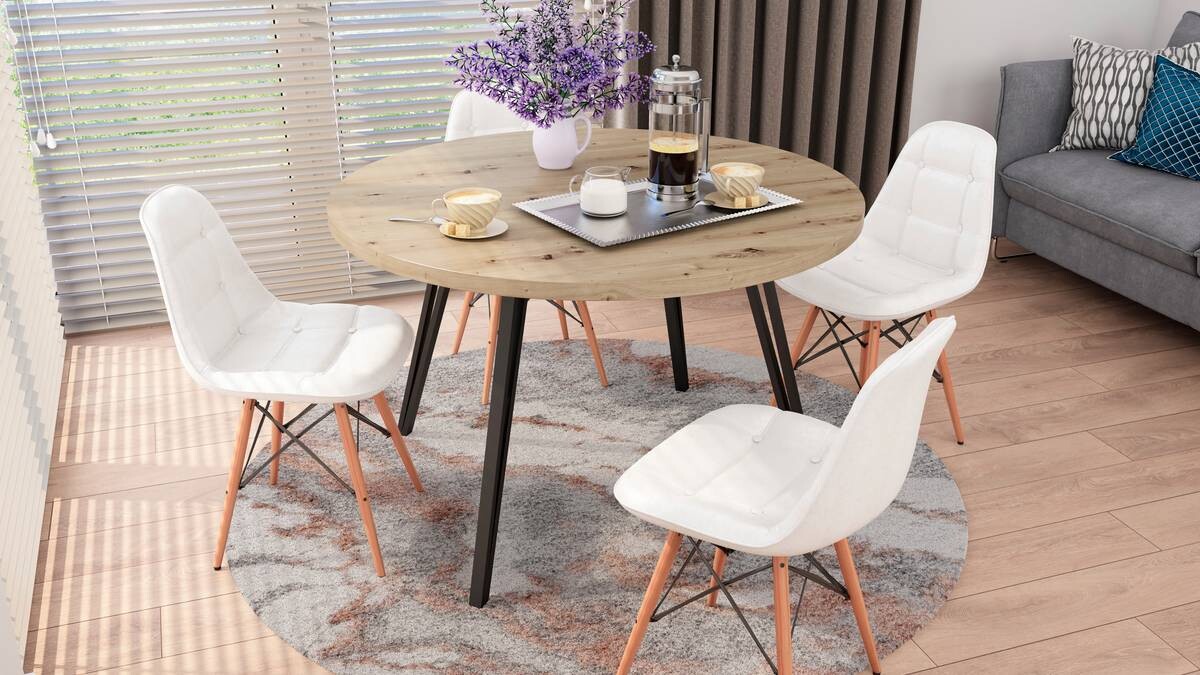 Tisch MARTA Eiche Artisan Nachbildung H/D: ca. 76x120 cm