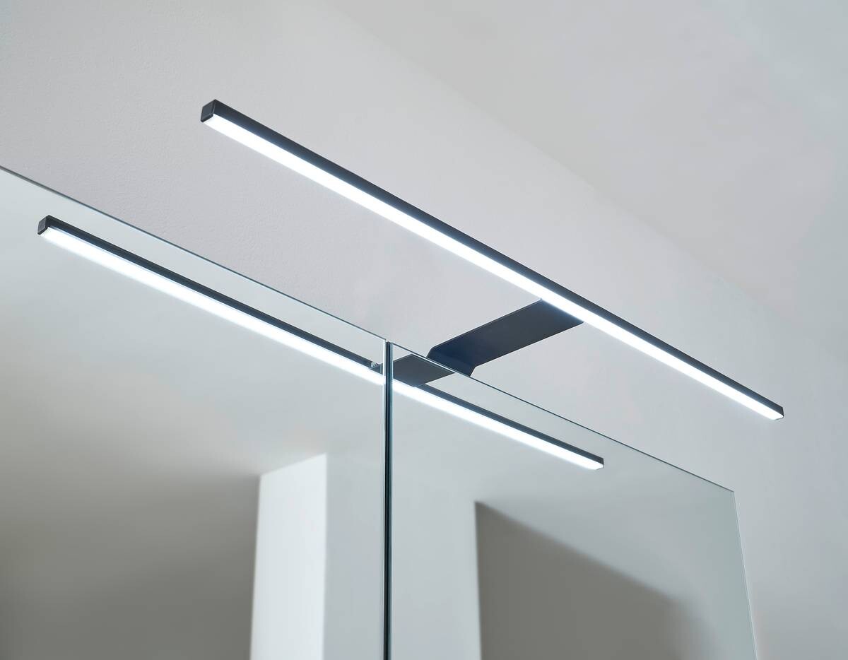 Spiegelschrank Denver grau matt Eiche Evoke Coast Nachbildung B/H/T: ca. 80x75x22 cm