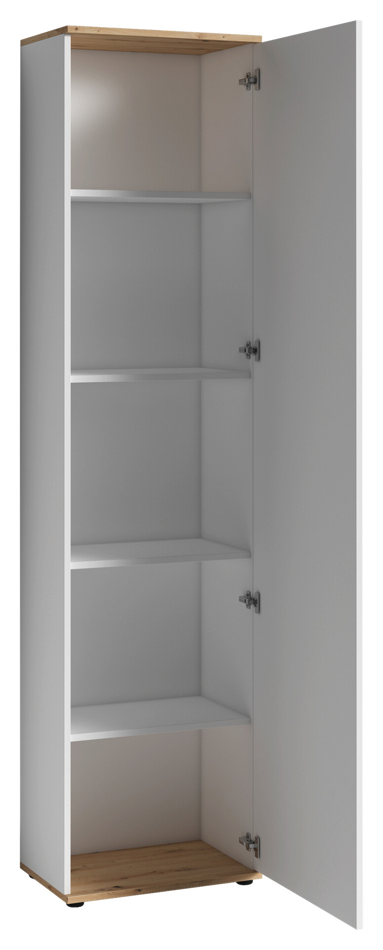 Hochschrank JAKOB weiß Eiche Nachbildung B/H/T: ca. 49x196x30 cm