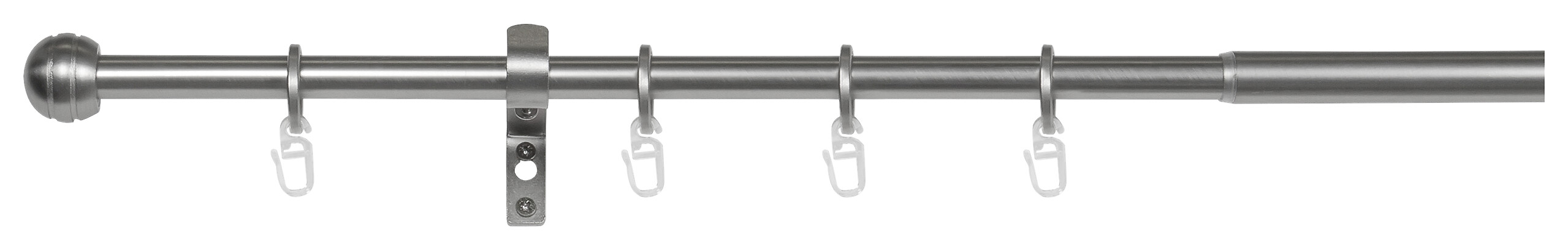 Gardinenstange Edelstahloptik Metall ausziehbar von ca. 120 bis 210 cm 1.0 Läufe