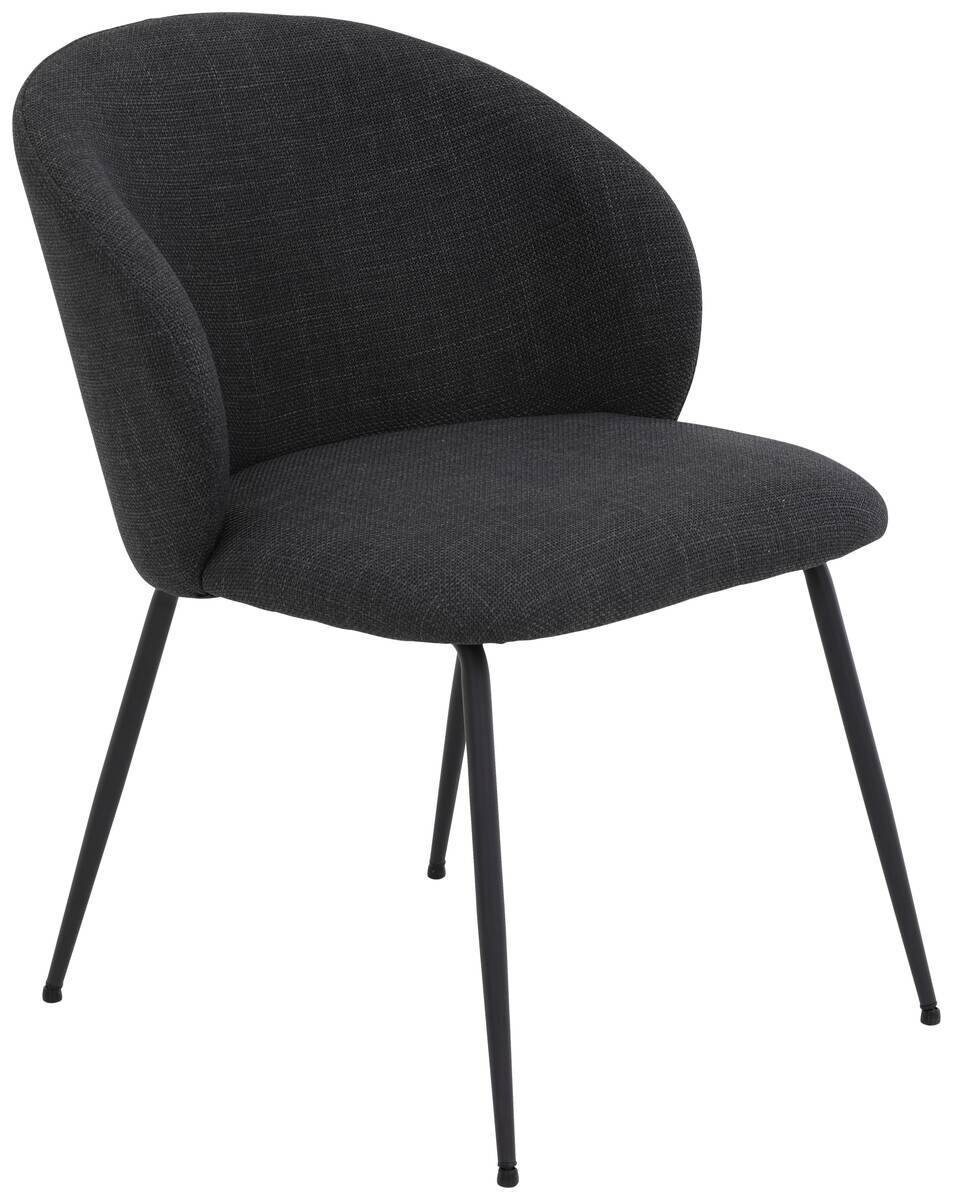 Stuhl Graz anthrazit schwarz Microfaser Metall