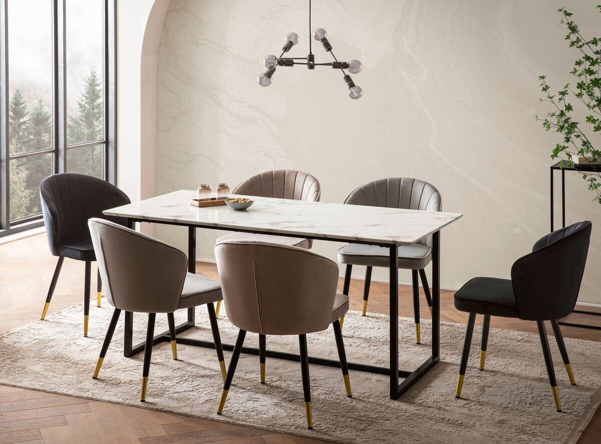 Esstisch weiß Marmor Optik B/H/T: ca. 120x76x60 cm