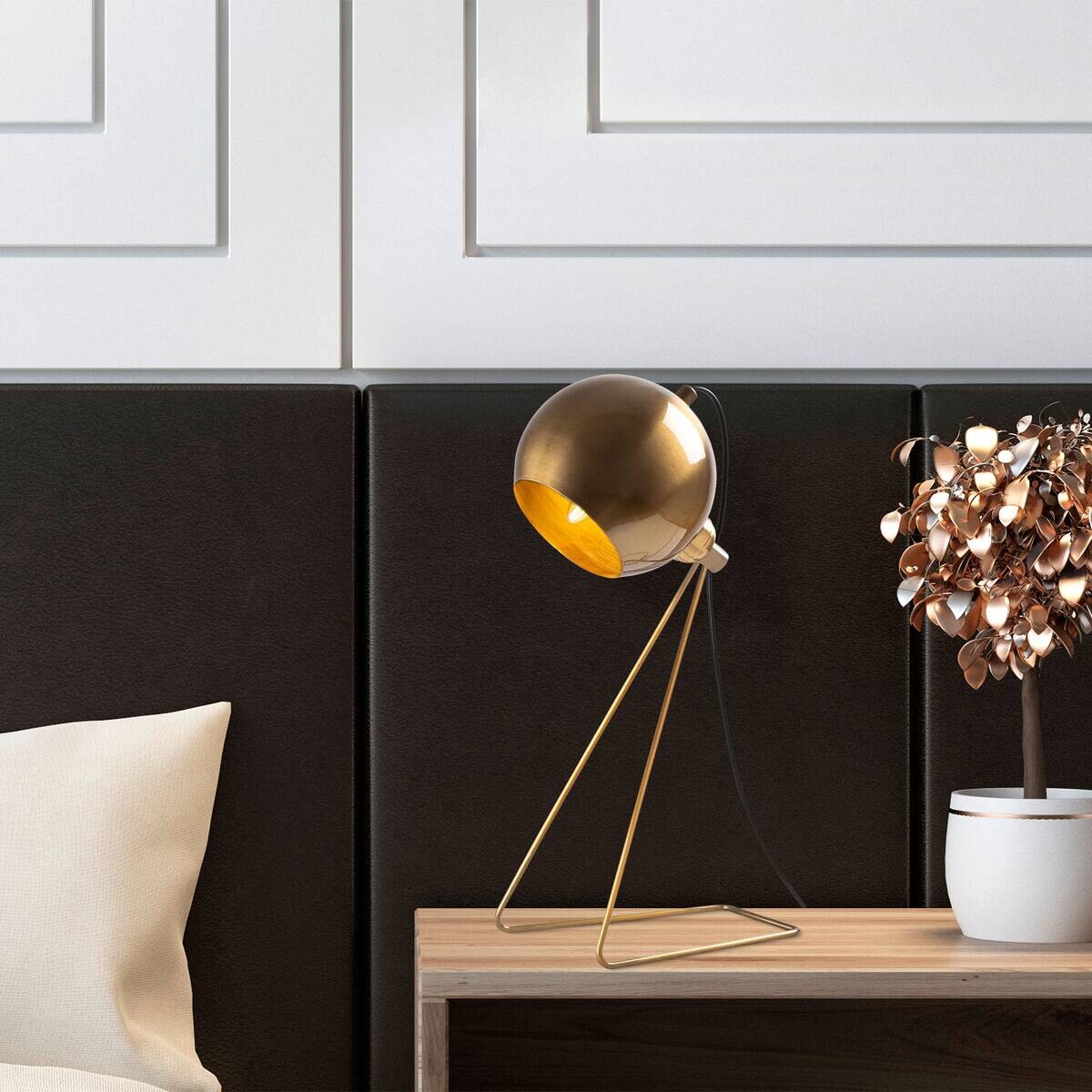 Opviq Tischleuchte Metall B/H/L: ca. 15x45x28 cm E14 1 Brennstellen