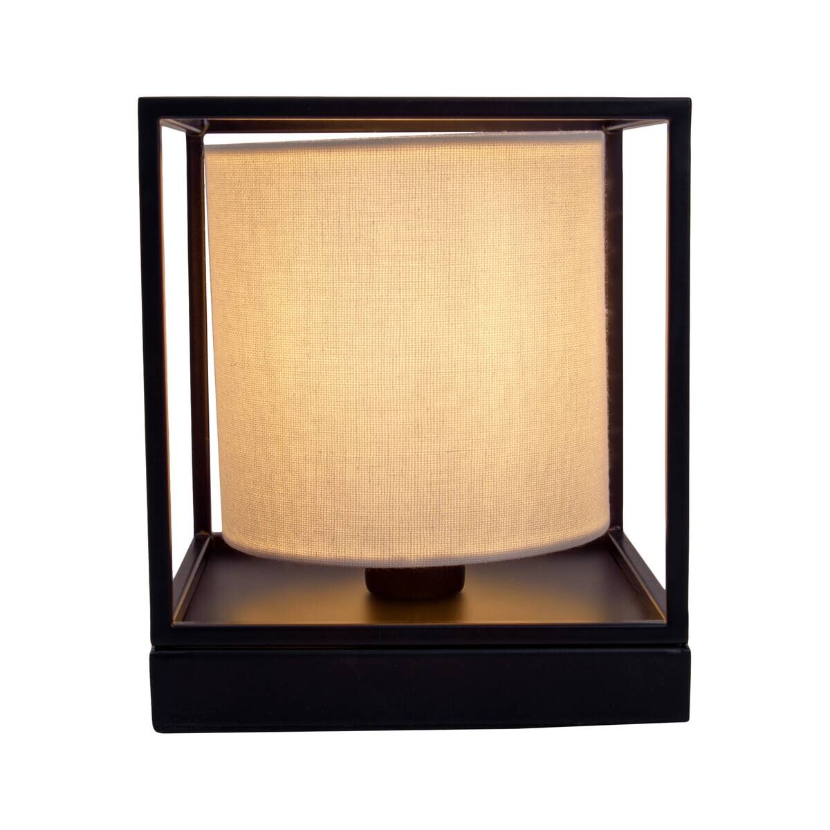 Näve Leuchten Tischleuchte 3190523 weiß Metall Textil B/H/T: ca. 15x17x15 cm E14 1 Brennstellen