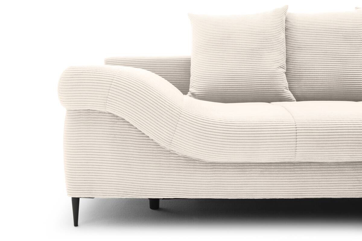 Ecksofa mit Bettfunktion und Bettkasten natur Polyester B/H/T: ca. 191x92x106 cm