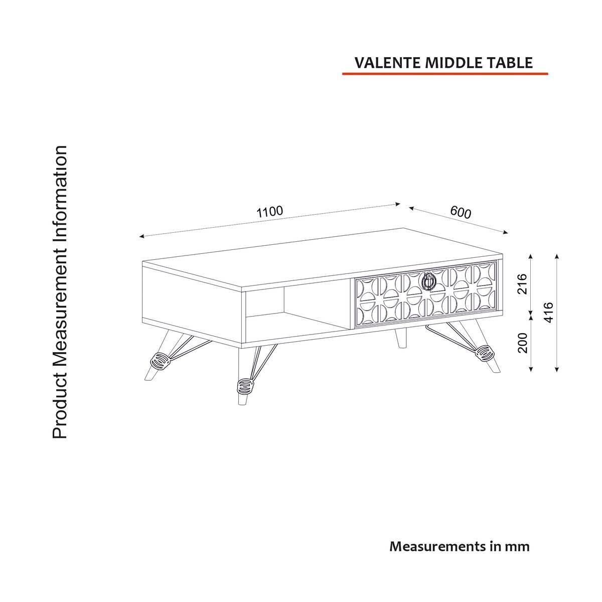 Couchtisch Valente walnuss Nachbildung dunkelgrün B/H/T: ca. 110x41,6x60 cm