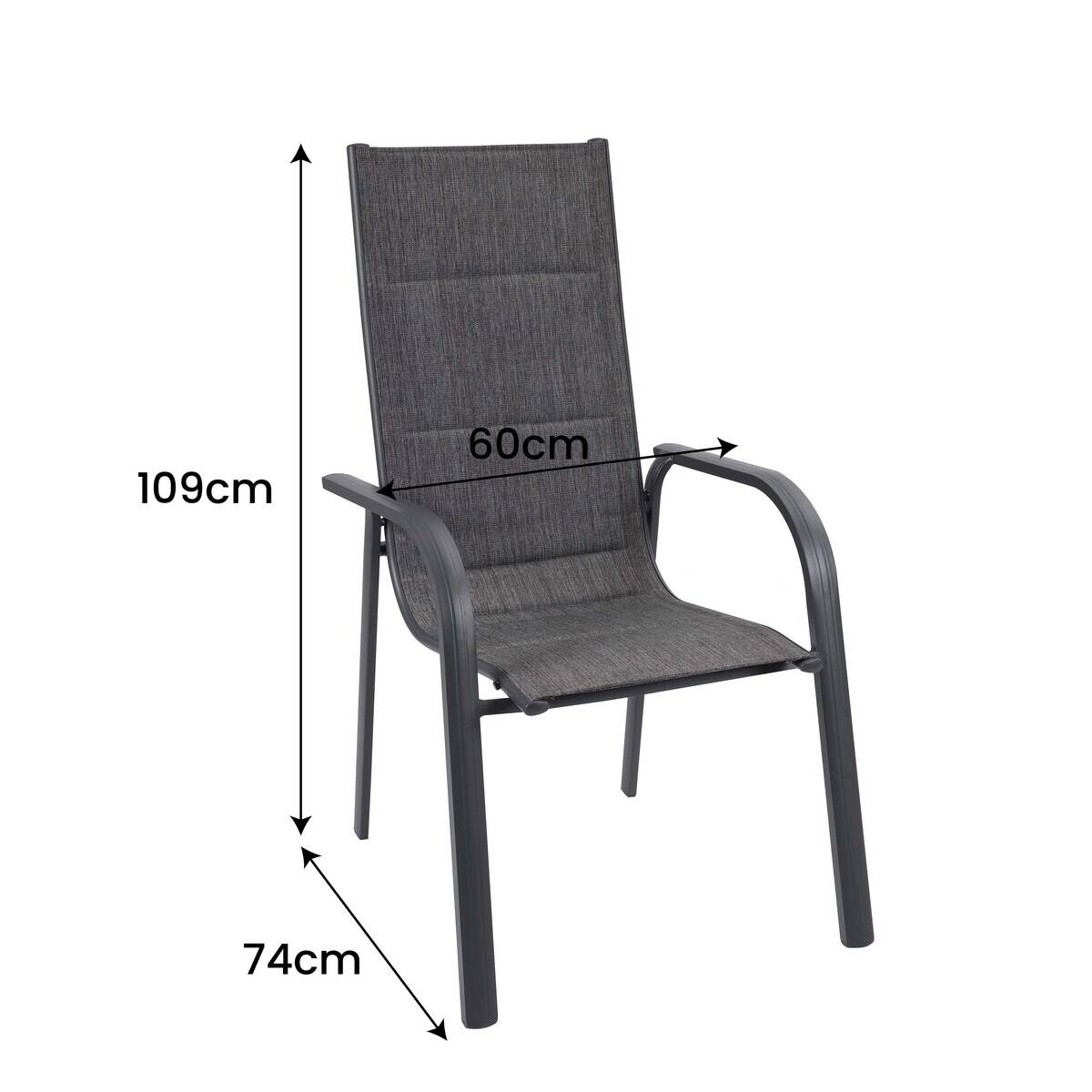 POCOline Stapelsessel Boston anthrazit Alu B/H/L: ca. 74x109x60 cm