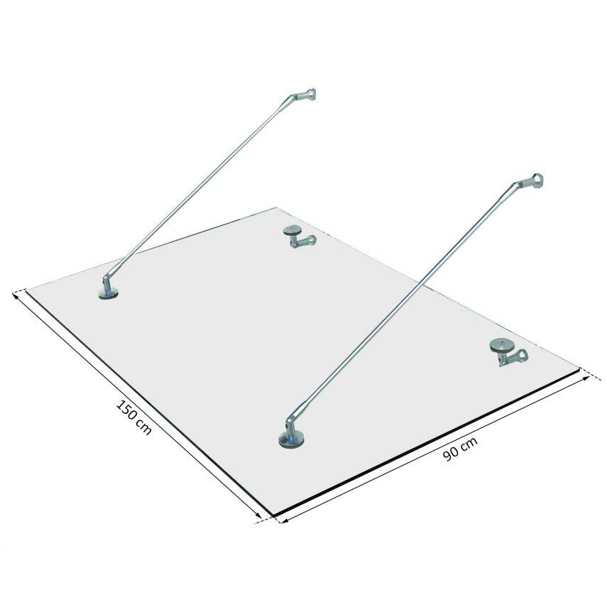 HOMCOM Vordach transparent